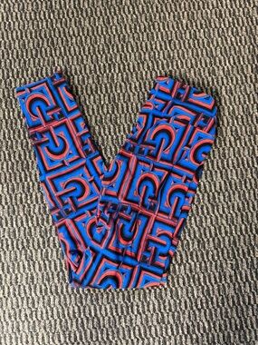 LuLaRoe Kids Geometric Leggings - Blue & Red